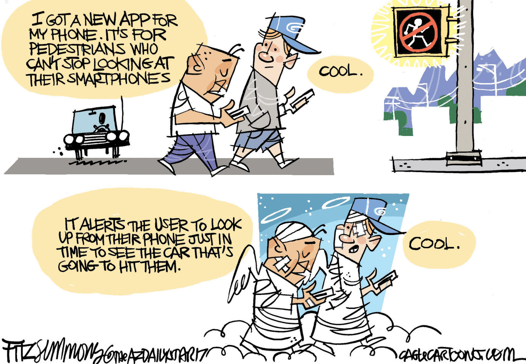 Daily Fitz Cartoon: Pedestrians